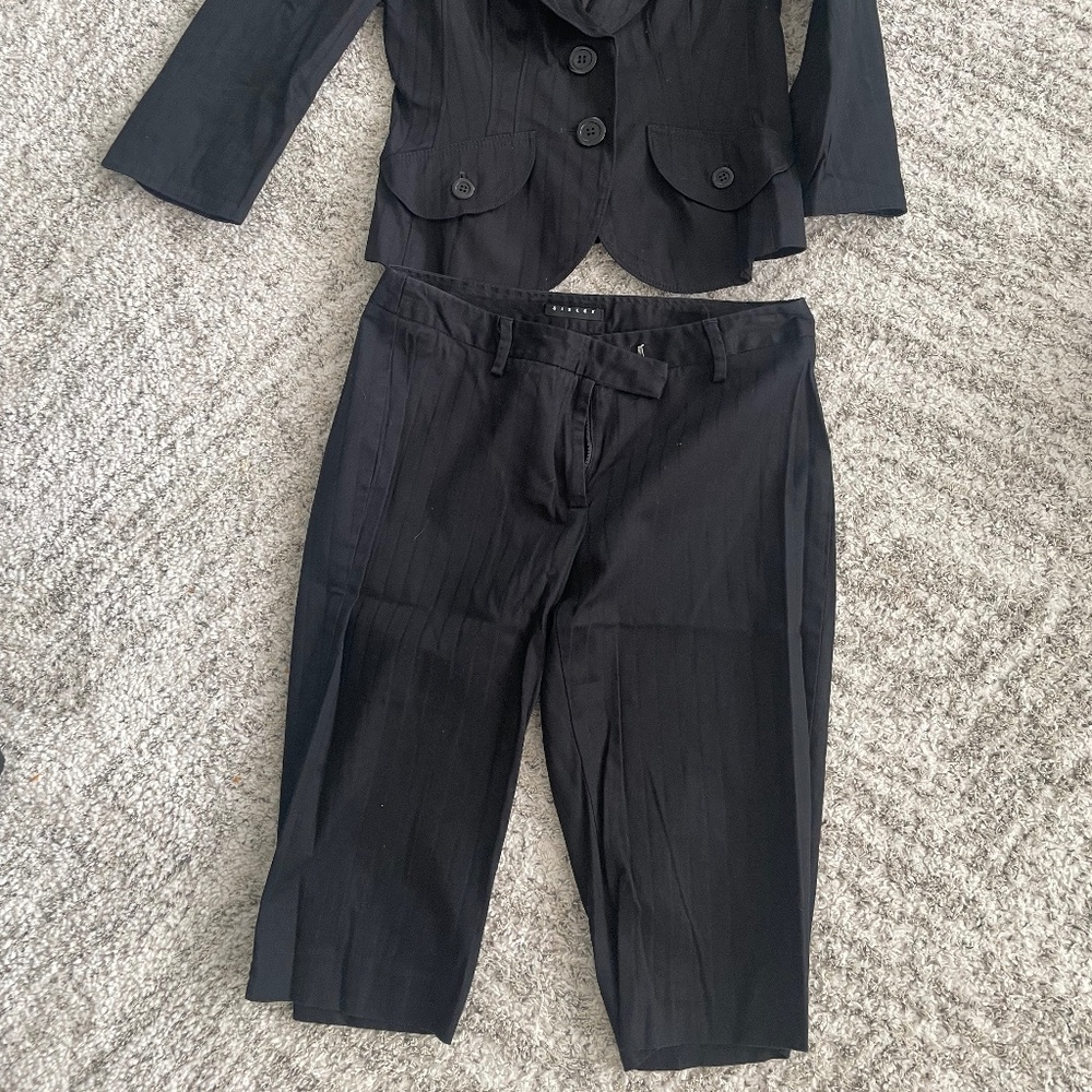Sisley black pinstripe bermudas